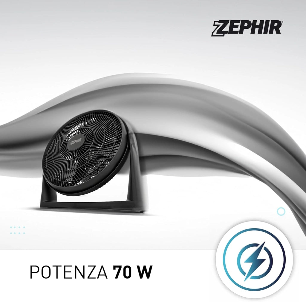 Zephir ZBF04CM Ventilatore da Pavimento, Nero