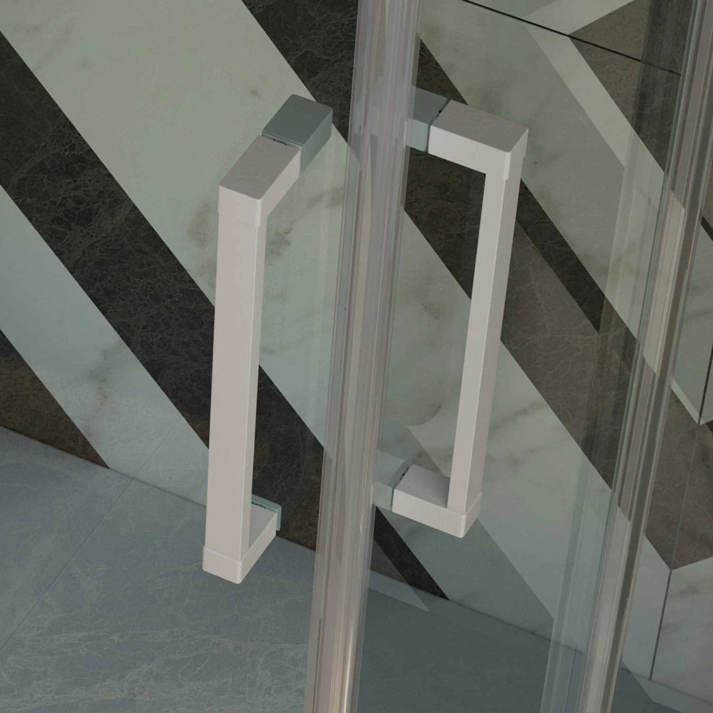 Box Doccia 90x100 CM H 200 Vetro Trasparente Profilo Bianco mod. Lite