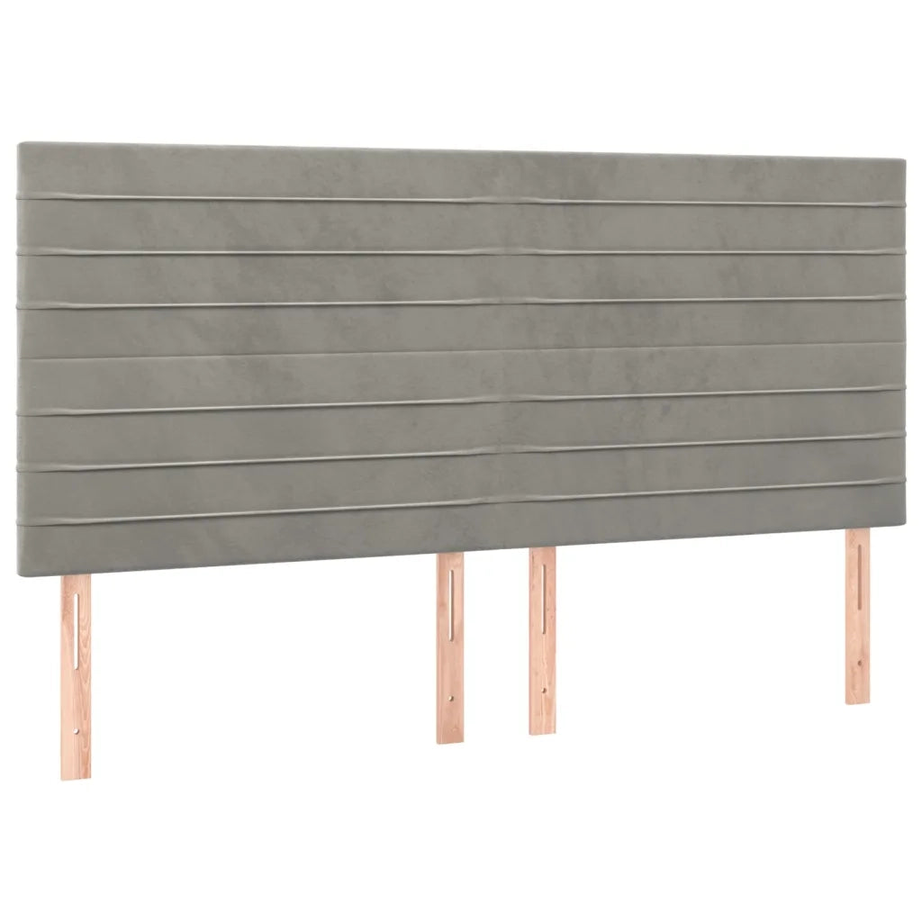 Testiera | Testata Grigio Chiaro 160x5x118/128 cm Velluto