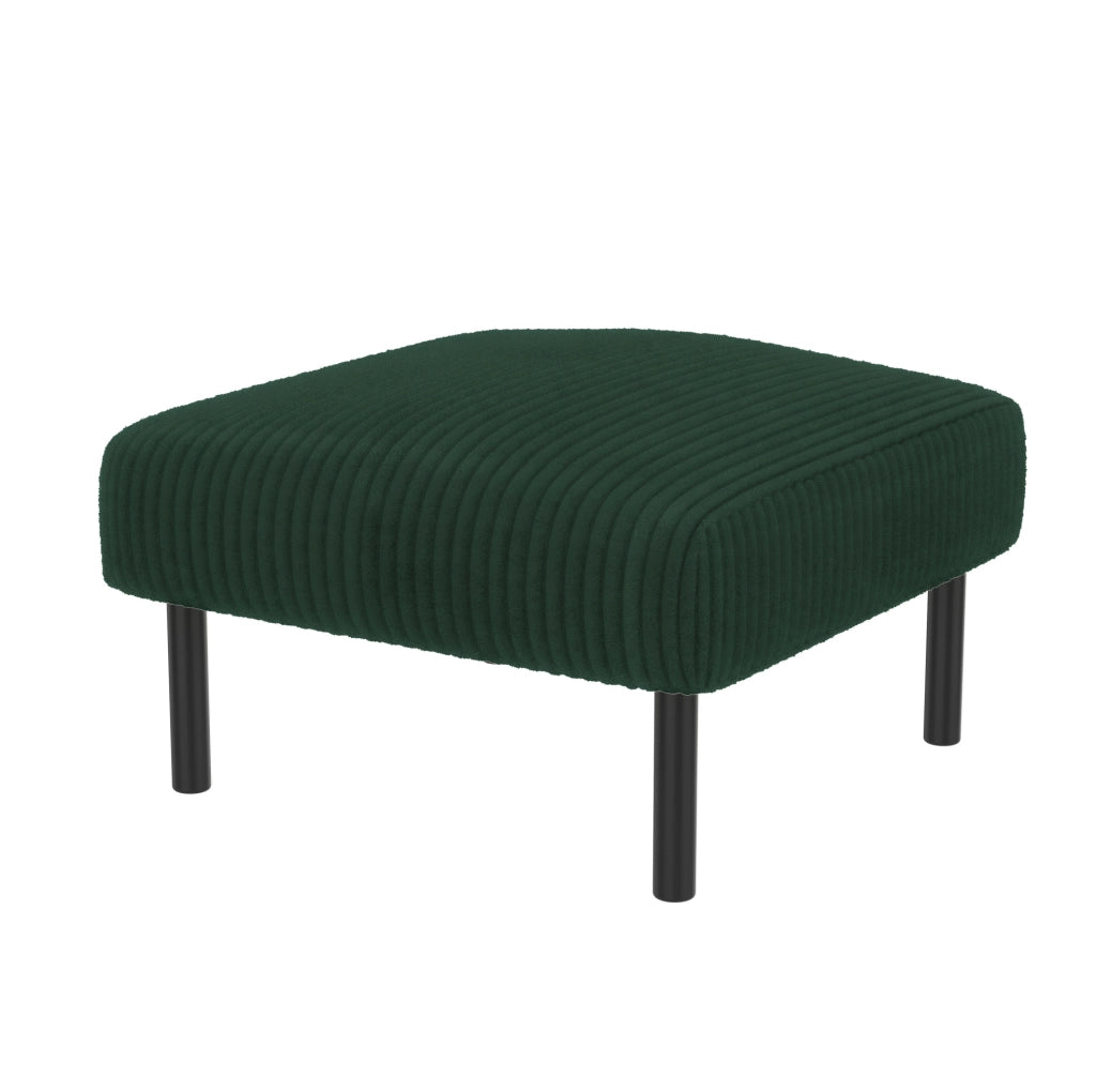 DIVANO Set da 3 pezzi 2 posti, poltrona e pouf in cord verde smeraldo
