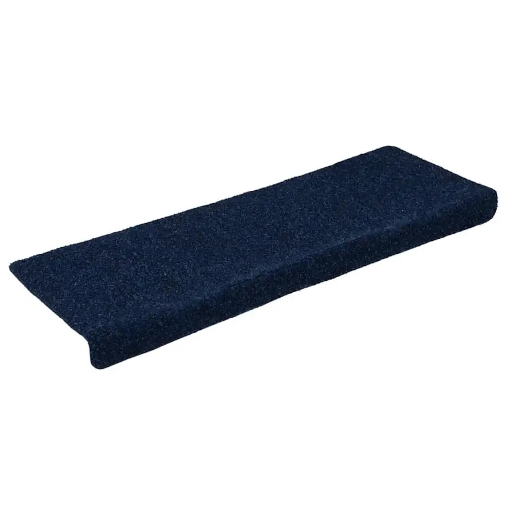 Tappetini per scale autoadesivi 30 pz 65x21x4 cm blu navy bordo rettangolare 3365701