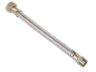 FLESSIBILE INOX DN8 M3/8 - F1/2- - M3/8 - F1/2 cm.35 - 10 pezzi AGLAIA