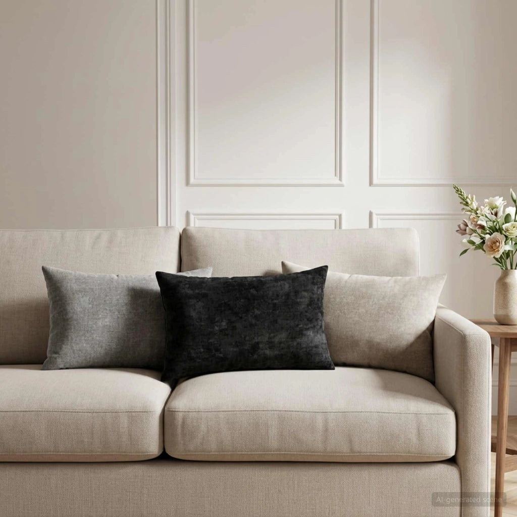Cuscino con cuscino HEERLEN 2 pz Grigio Scuro Tessuto Chenille 923927