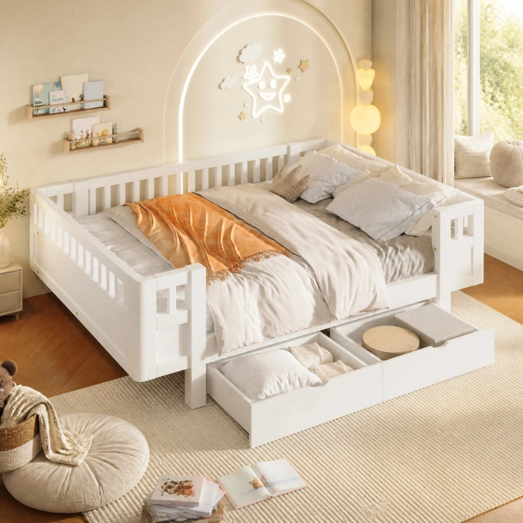 Letto a scomparsa 140x200 cm in legno e metallo effetto legno con materasso， senza materasso