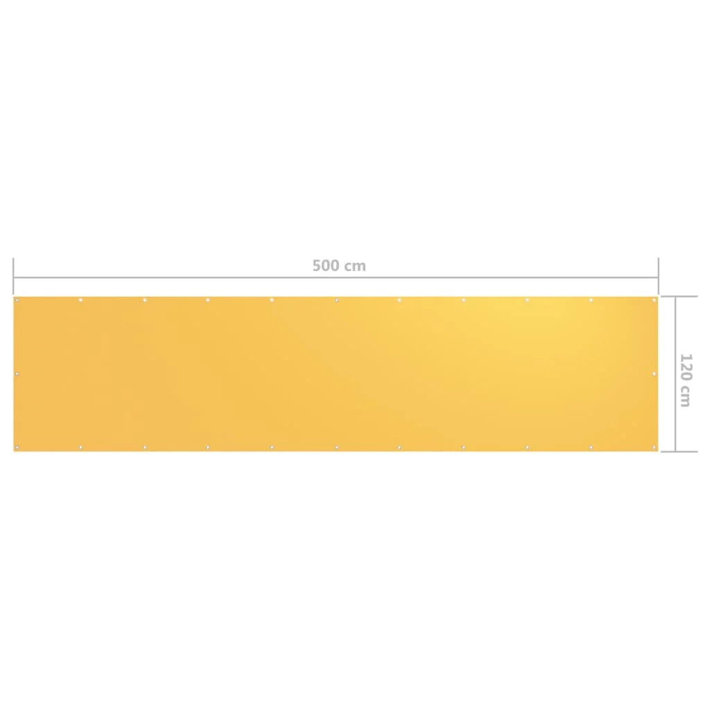 Paravento per balcone 120 x 500 cm tessuto oxford giallo 02_0010188