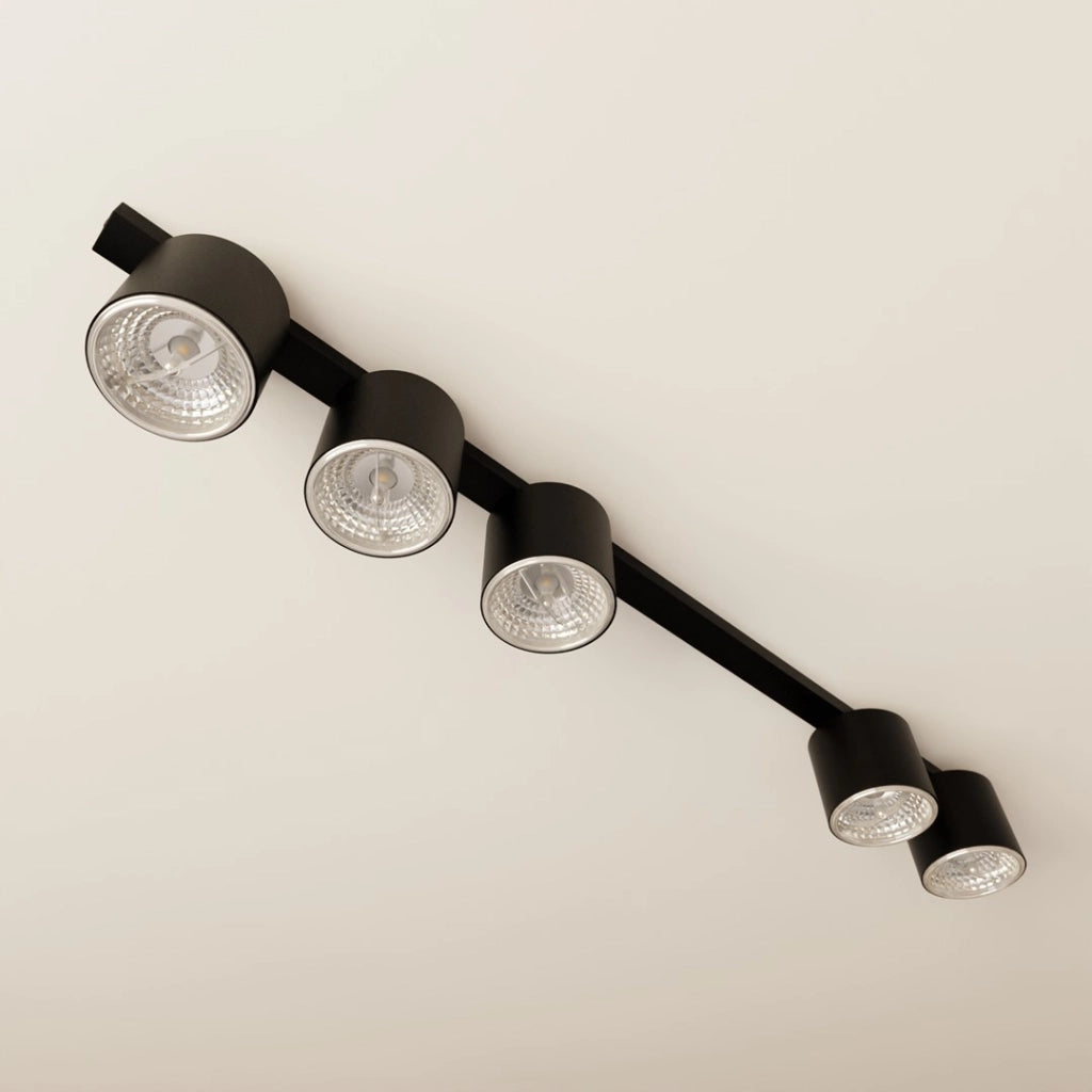 Barra faretti nera minimal 116 cm 5xES111 NANO Emibig