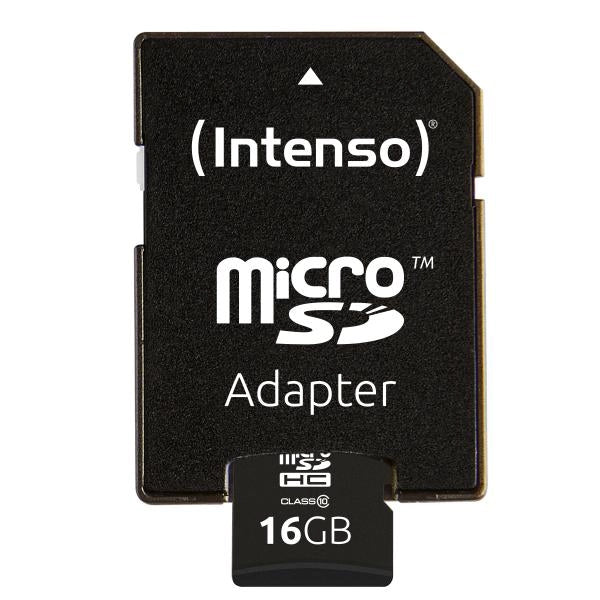 INTENSO MICRO SDHC 16GB CLASSE 10 + ADATTATORE SD