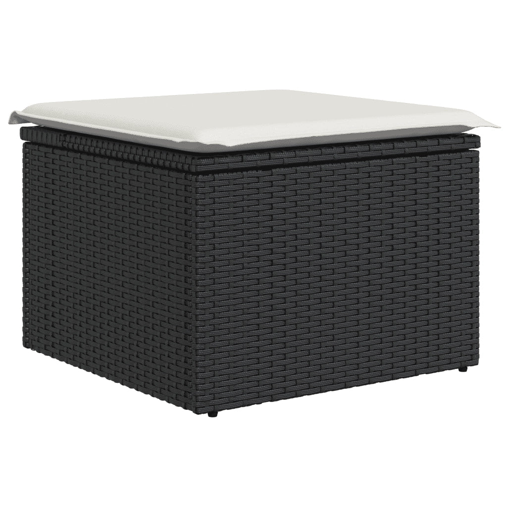 Set Divani da Giardino con Cuscini 7pz Nero Polyrattan 3258605