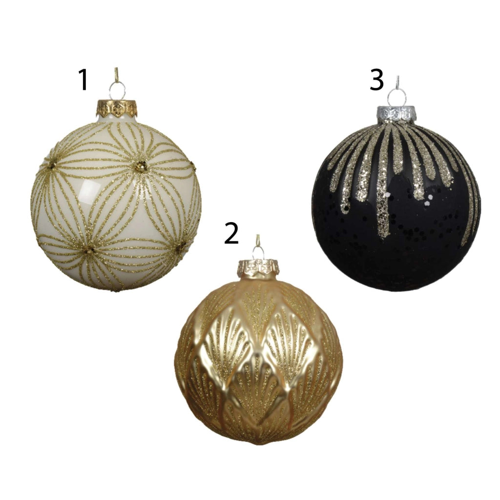 Pallina in vetro lana oro 10 cm