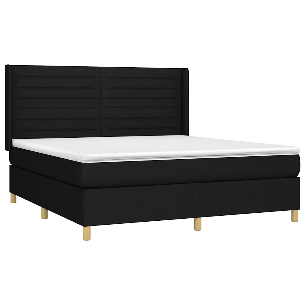 Letto a Molle con Materasso e LED Nero 180x200cm in Tessuto 3138975
