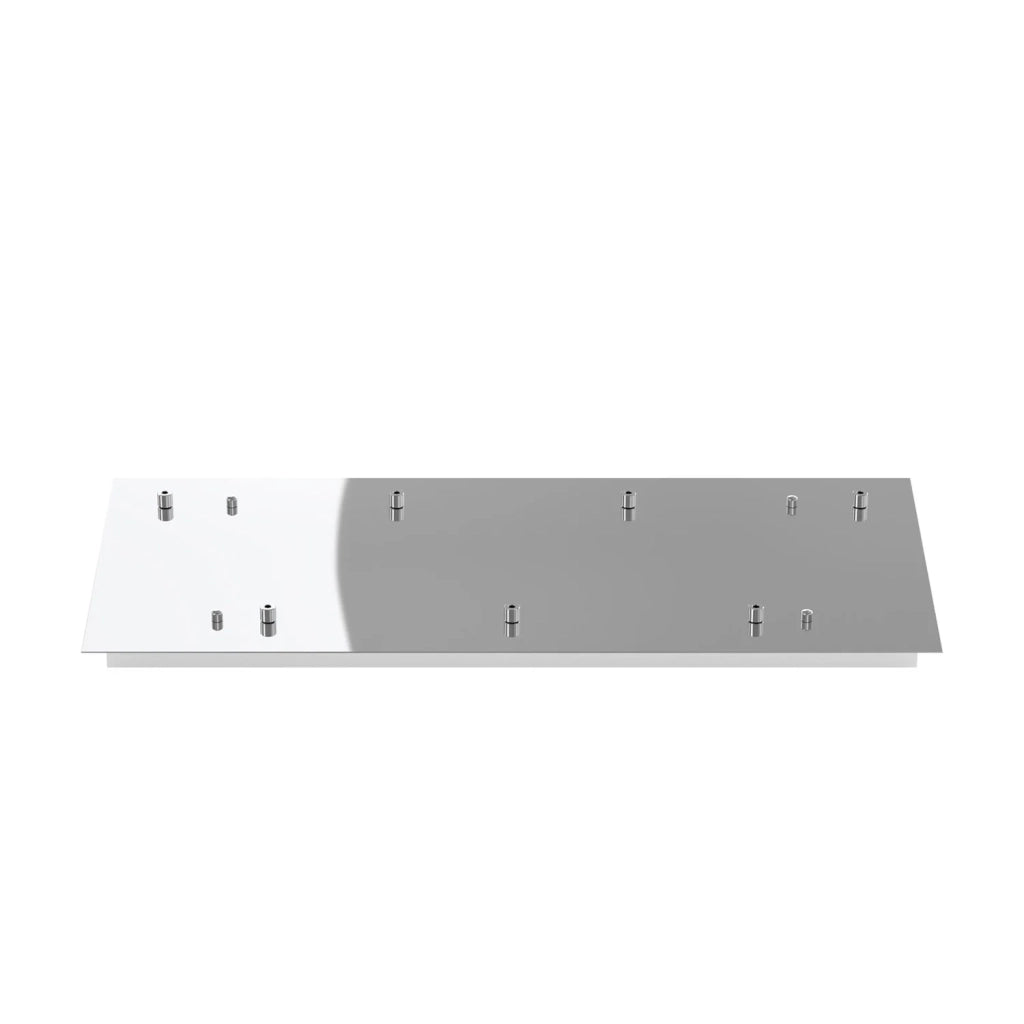 Rosone Rettangolare Metallo Cromo 7 Fori 75X35Cm