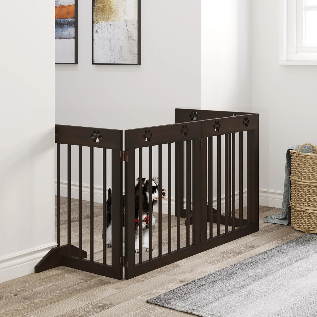 EasyComfort Cancellino per Cani taglia Piccola Pieghevole, in Legno di Pino, 204x30x61 cm, Marrone