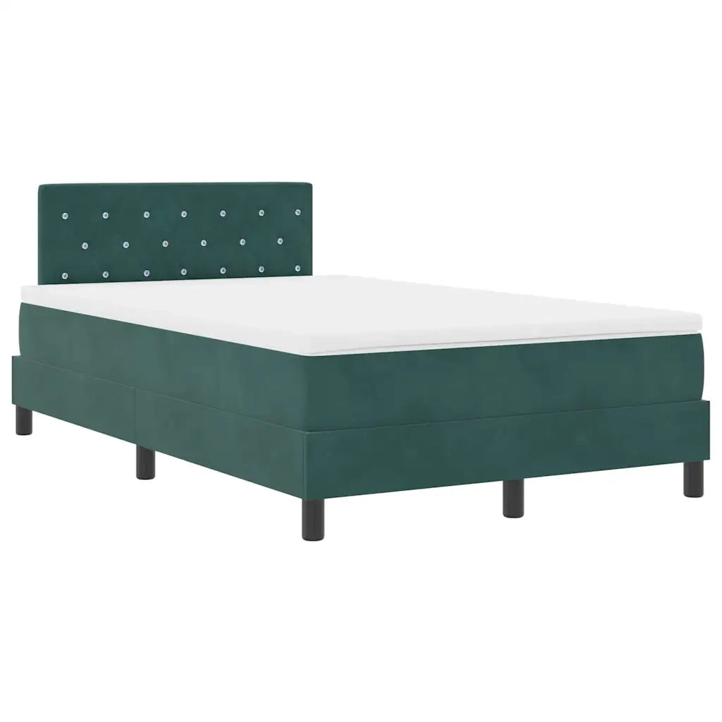 Letto a molle con materasso Verde Scuro 120 x 190 cm Velluto 3339095