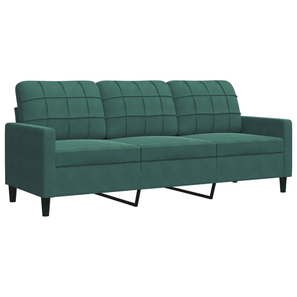 Set di Divani 4 pz con Cuscini e Rinforzi Verde scuro Velluto 3278383