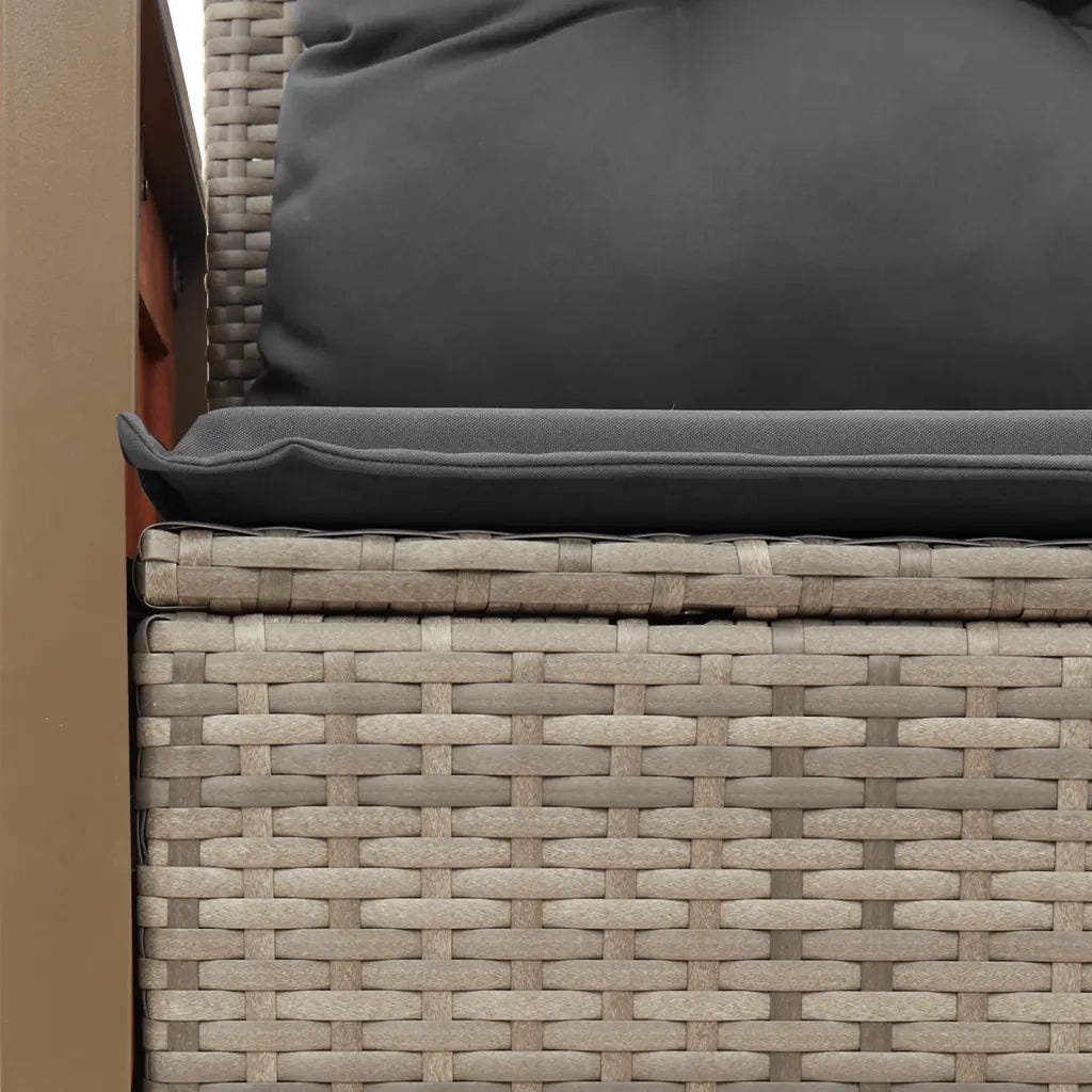 Divano da Giardino con Cuscini 2 Posti Grigio in Polyrattan 366130