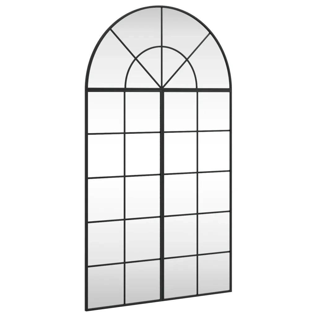 Specchio da Parete-Specchio a Muro-Specchio Decorativo Nero 80x140 cm Arco in Ferro