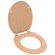 Tavoletta WC con Coperchio MDF Design a Bambù 143927