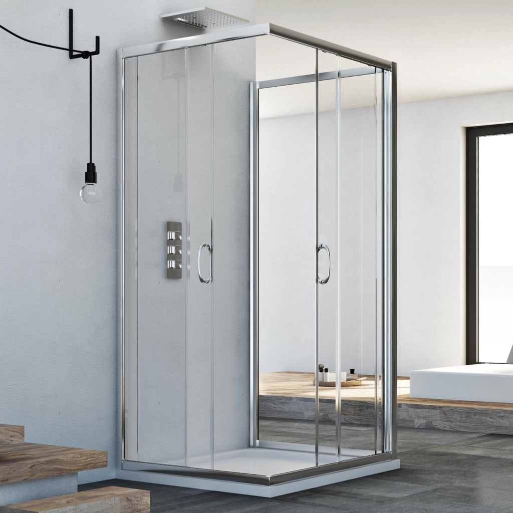 Box Doccia 3 lati 80x100x80 CM H185 trasparente mod. Junior Trio