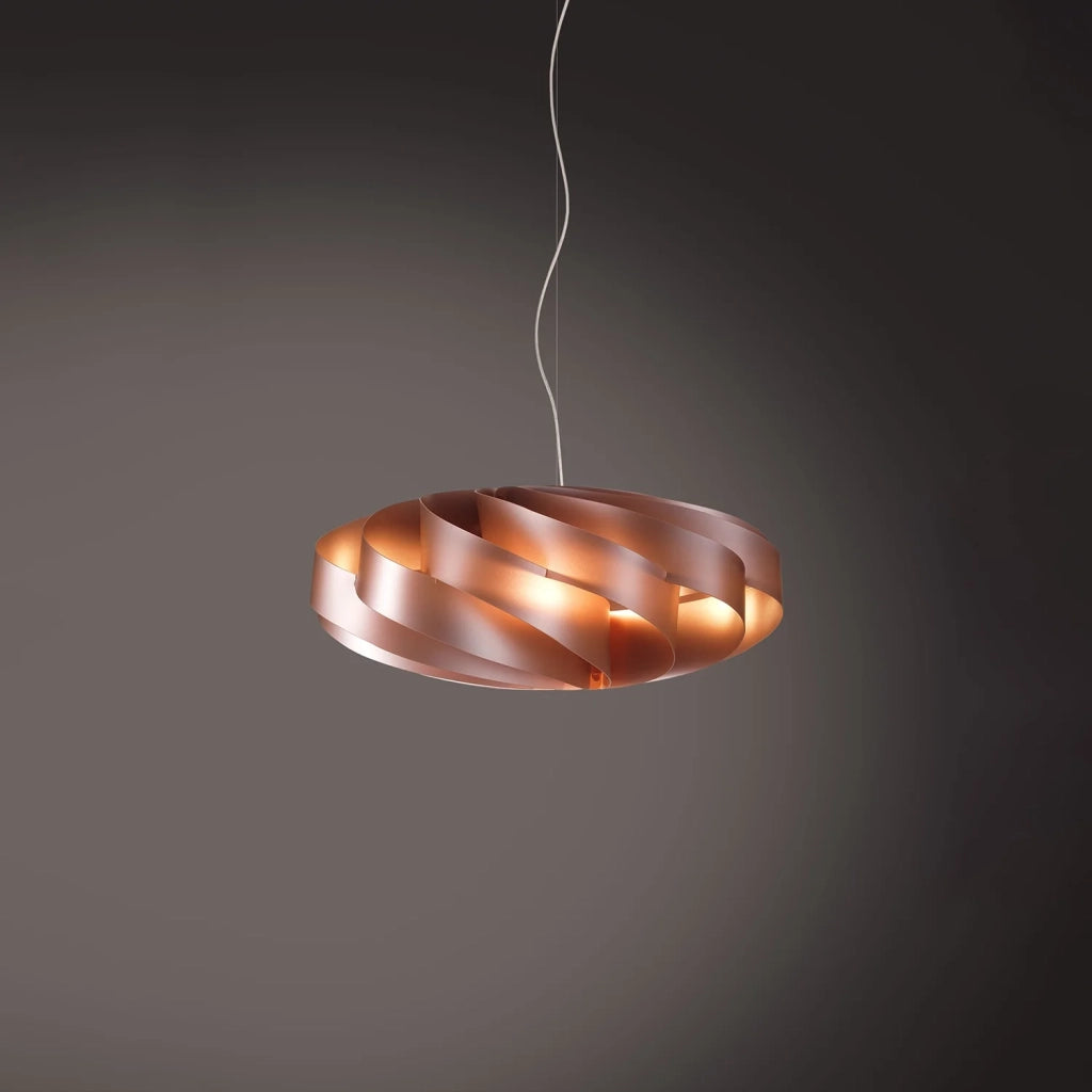 Sospensione Moderna Flat Polilux ® Rame E Metallo Cromo 1 Luce E27