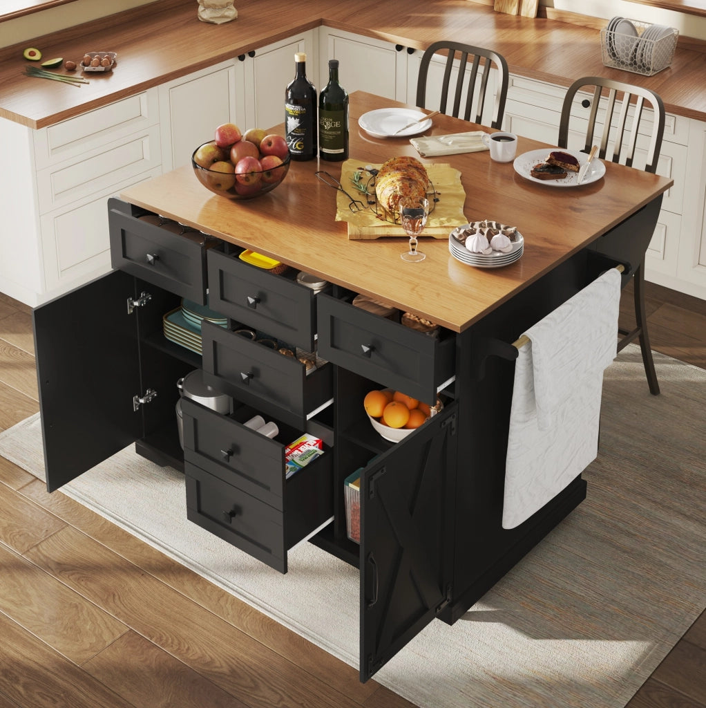 CARRELLO SERVIZIO PIEGHEVOLE 147x70x93 cm Nero MDF e Metallo