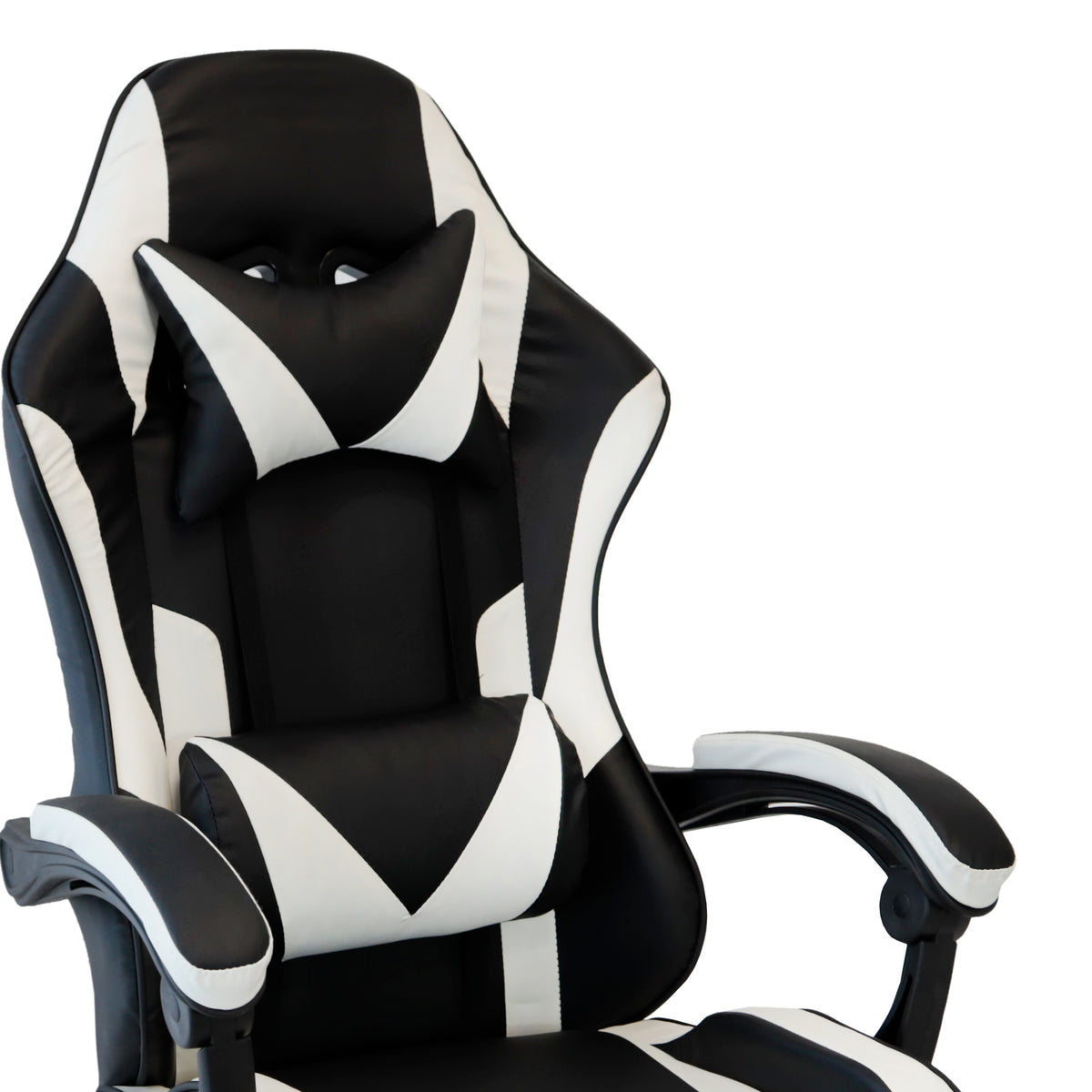 Poltrona Racing Omega C/P-Piedi Nera/Bianca Similp