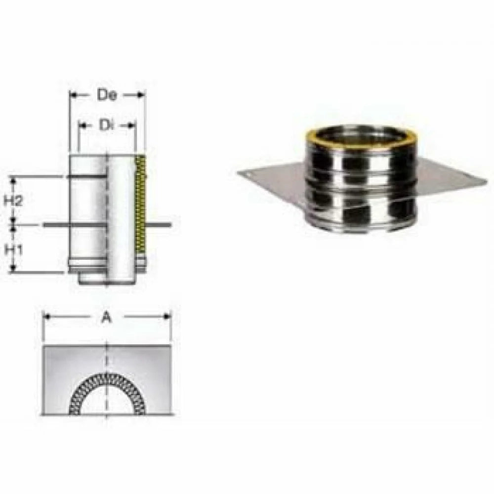 Inox doppia parete piastra con e lemento diritto d.350 b08xb1kcjw