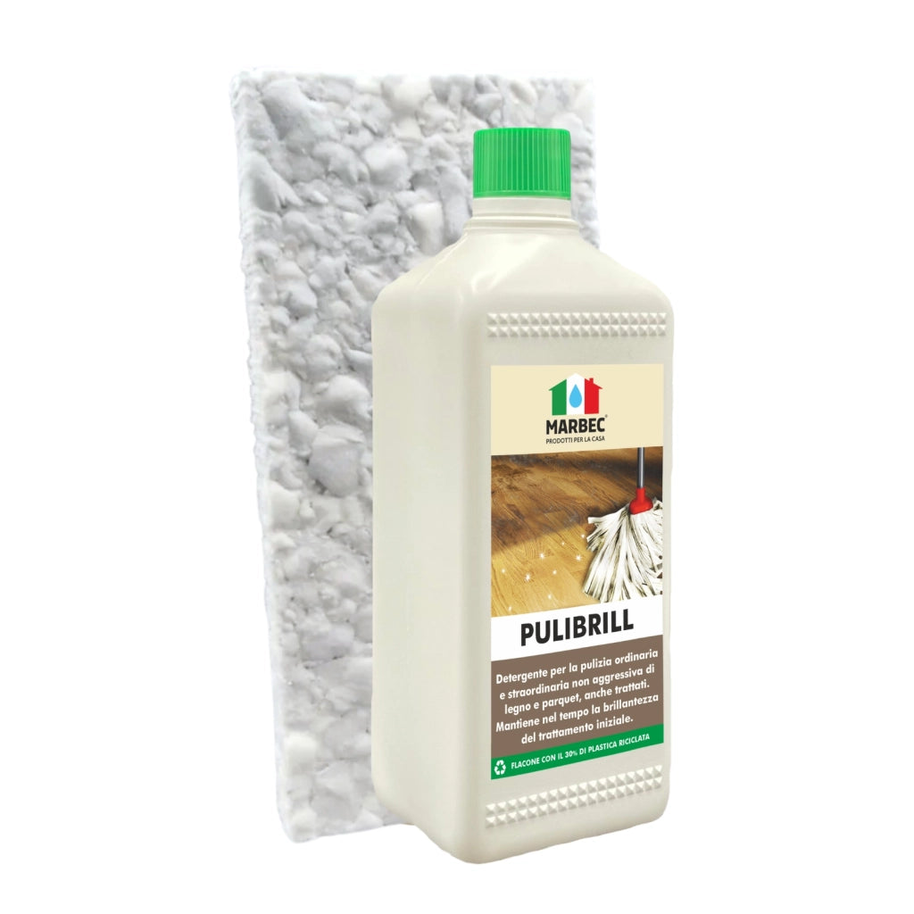 Come pulire il legno PULIBRILL   1LT + Tampone in Melammina