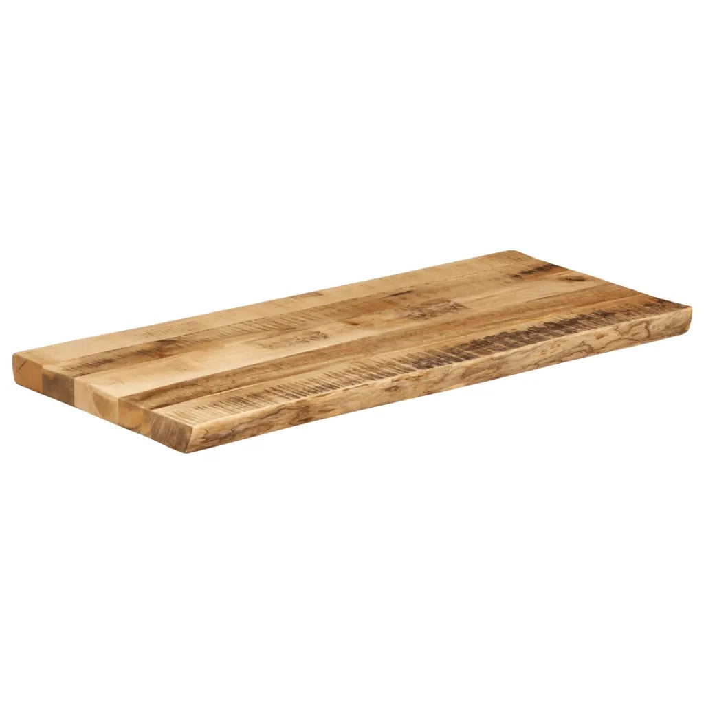 Piano Tavolo | Superficie Tavolo | Piano Scrivania Bordi Vivi 80x40x3,8cm Legno Massello Mango Grezzo
