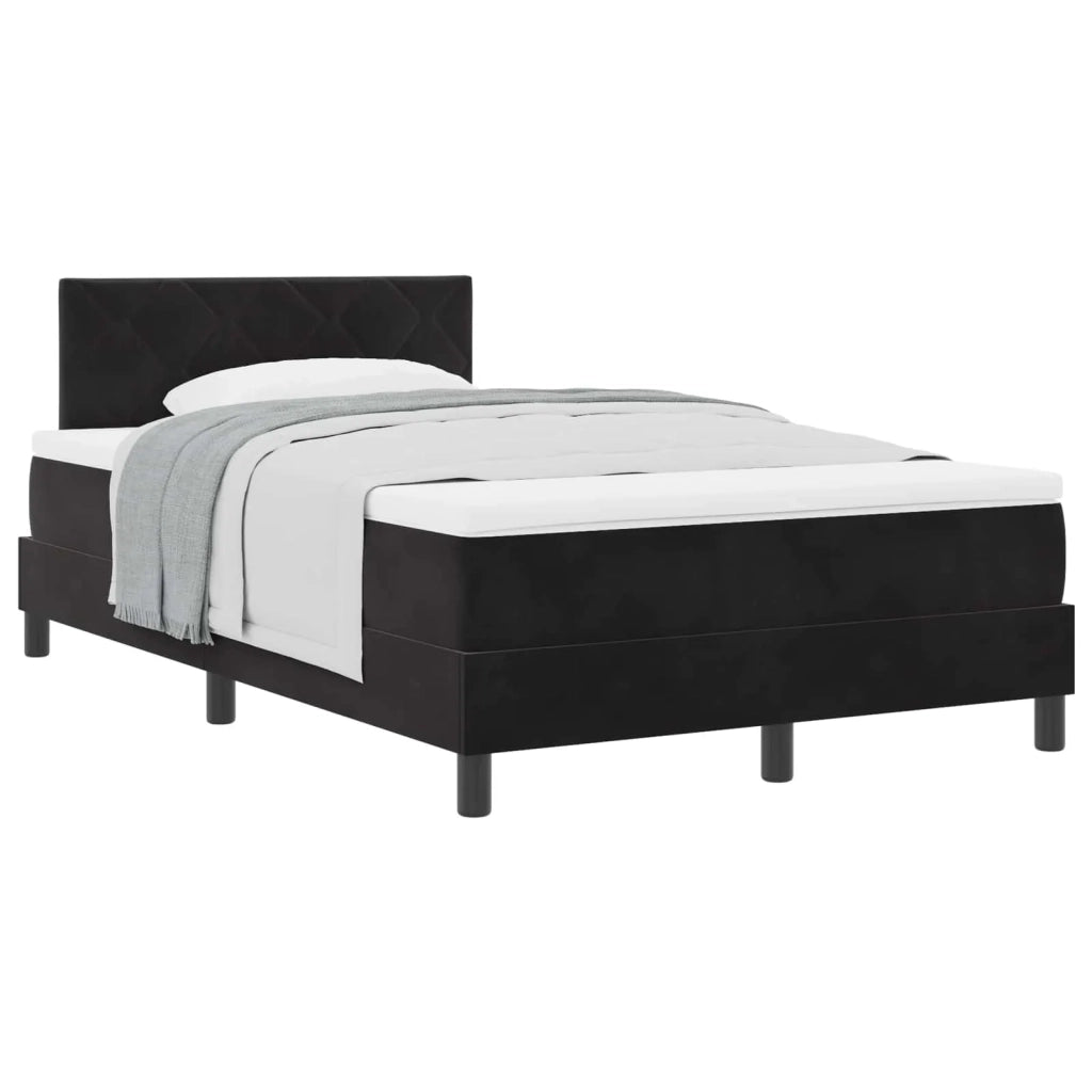 Letto a molle con testiera Nero 120 x 190 cm Velluto 3339226