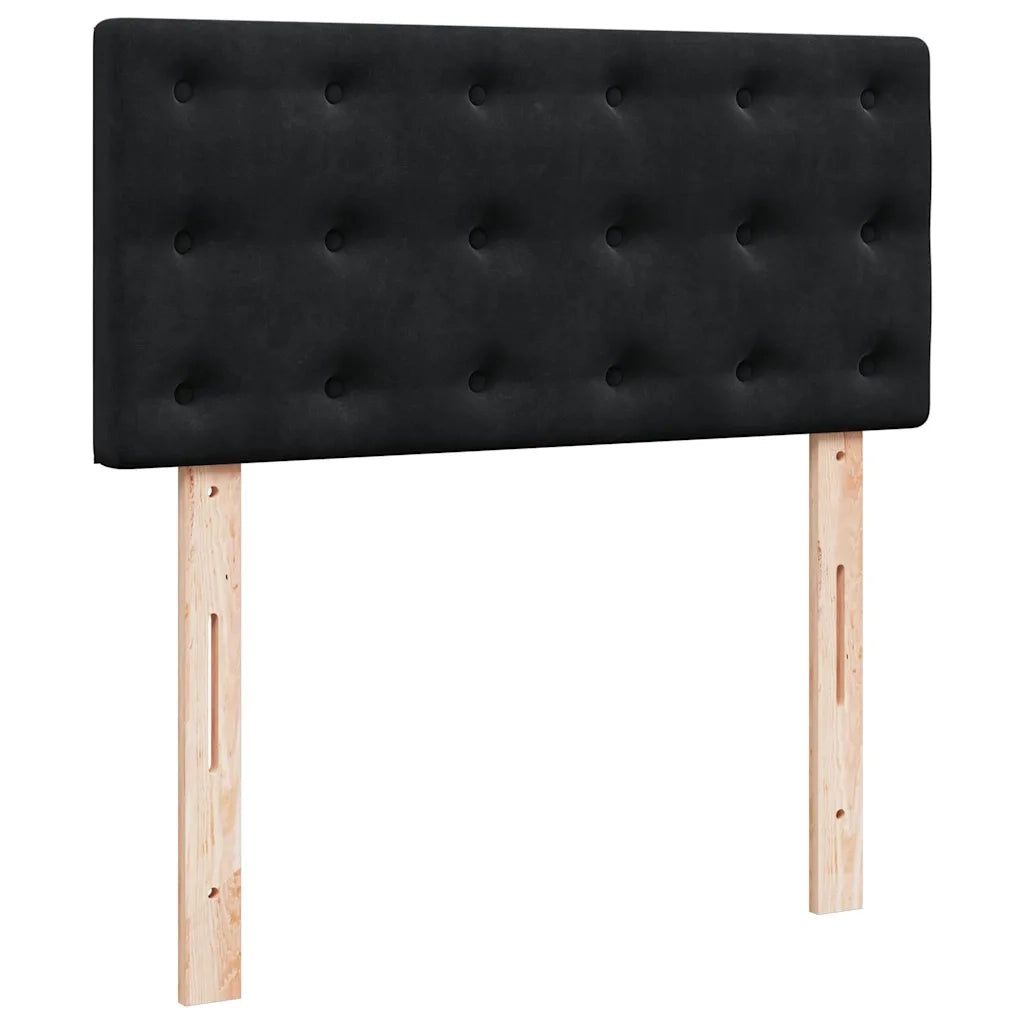Struttura Letto Pouf con Materassi Nero 200x200 cm Velluto 3312967