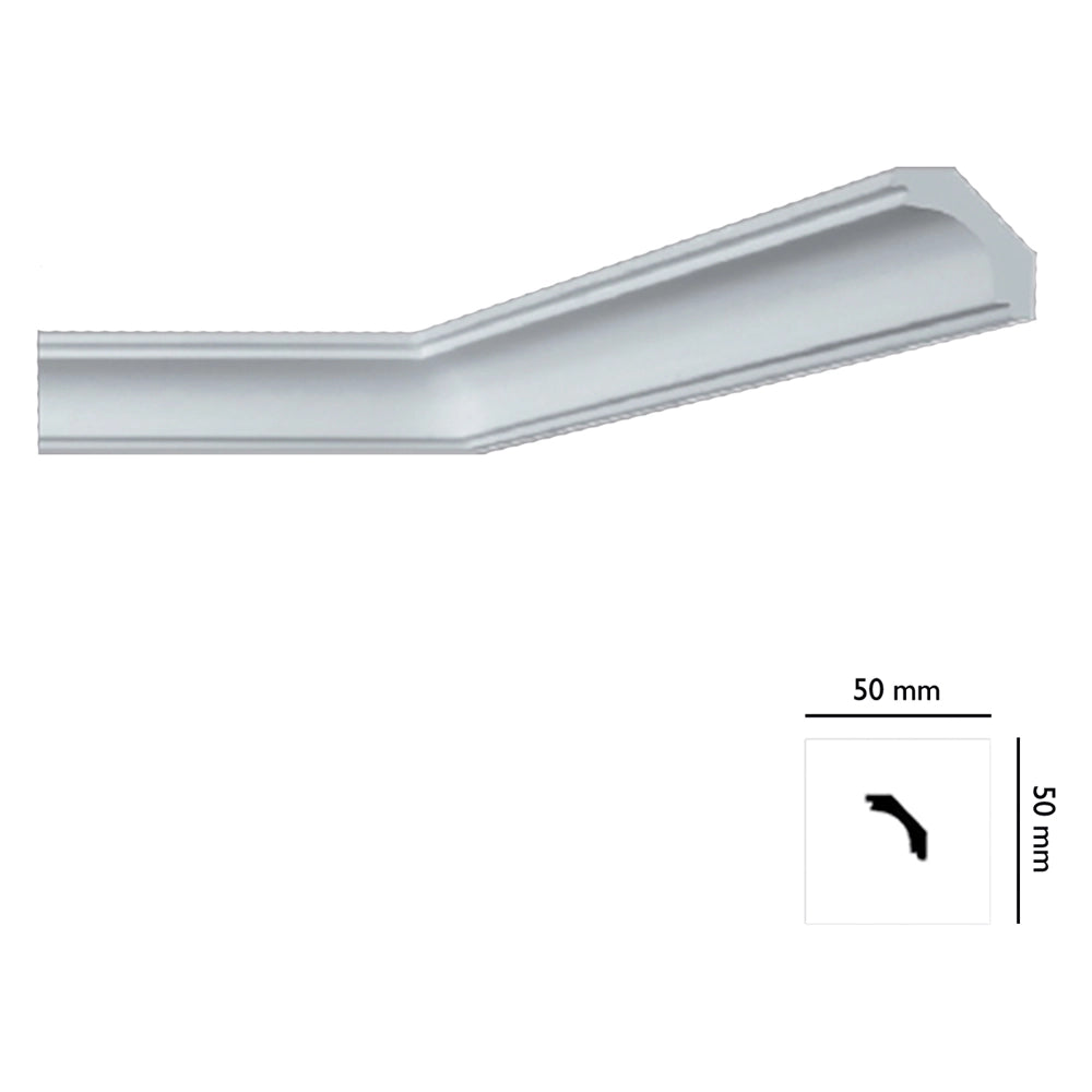 CORNICE DECORATIVA PER SOFFITTO mod. I707 - mm. 50 x 50 x 2 mt- 55 pezzi  - BOVELACCI