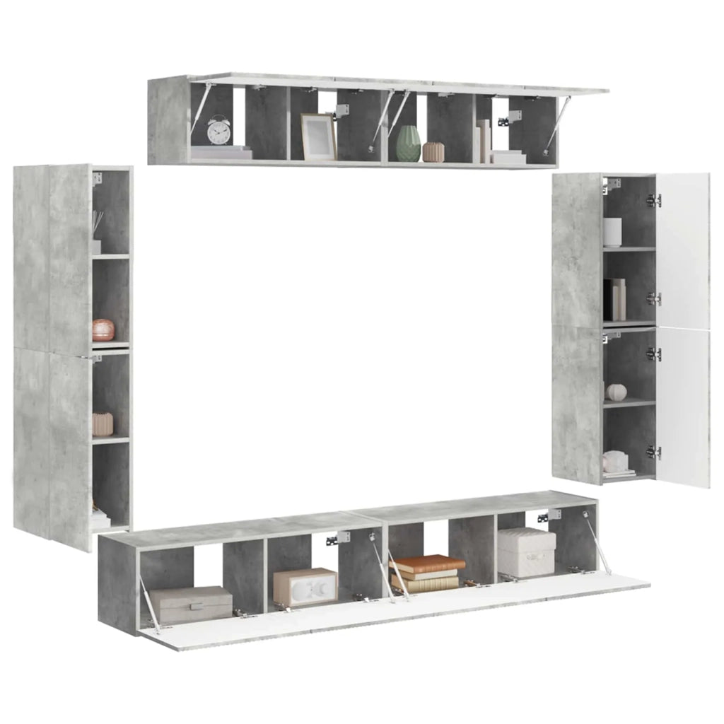 Mobile TV 8 pcs Grigio cemento