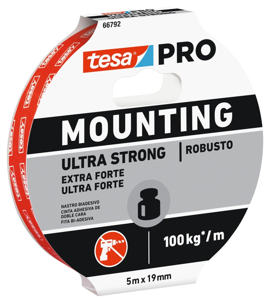 Tesa mounting pro ultra strong biadesivo di montaggio 5 m x 19 mm