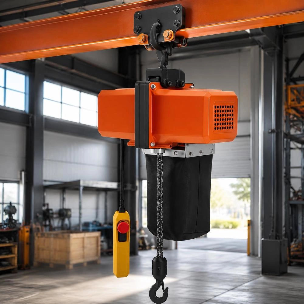 Electric Chain Hoist, 1100 Lbs Lifting Capacity, 15 Ft Lifting Height, 9.2 Ft/min Speed, 230 V, Single-phase Overhead Crane With G100 Chain, 10 Ft Cable Remote Control For Garage, Shop, Hotel, Home