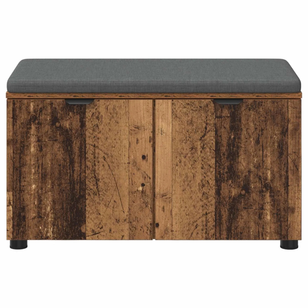Panca per ingresso con cuscino Legno vecchio 80 x 38 x 46 cm 891486