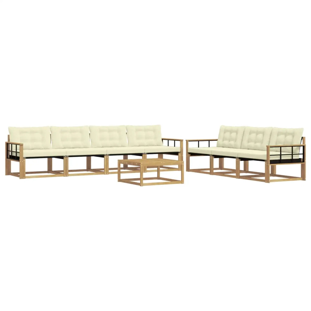 Set di divani da esterno 8 pz Bianco e Crema 3388496