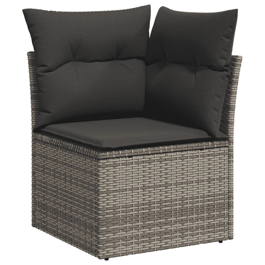 Set Divano da Giardino 9 pz con Cuscini Grigio in Polyrattan 3258679