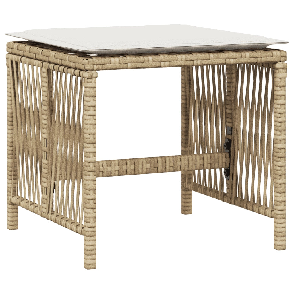 Set da Pranzo da Giardino 9 pz con Cuscini Beige in Polyrattan 3211504