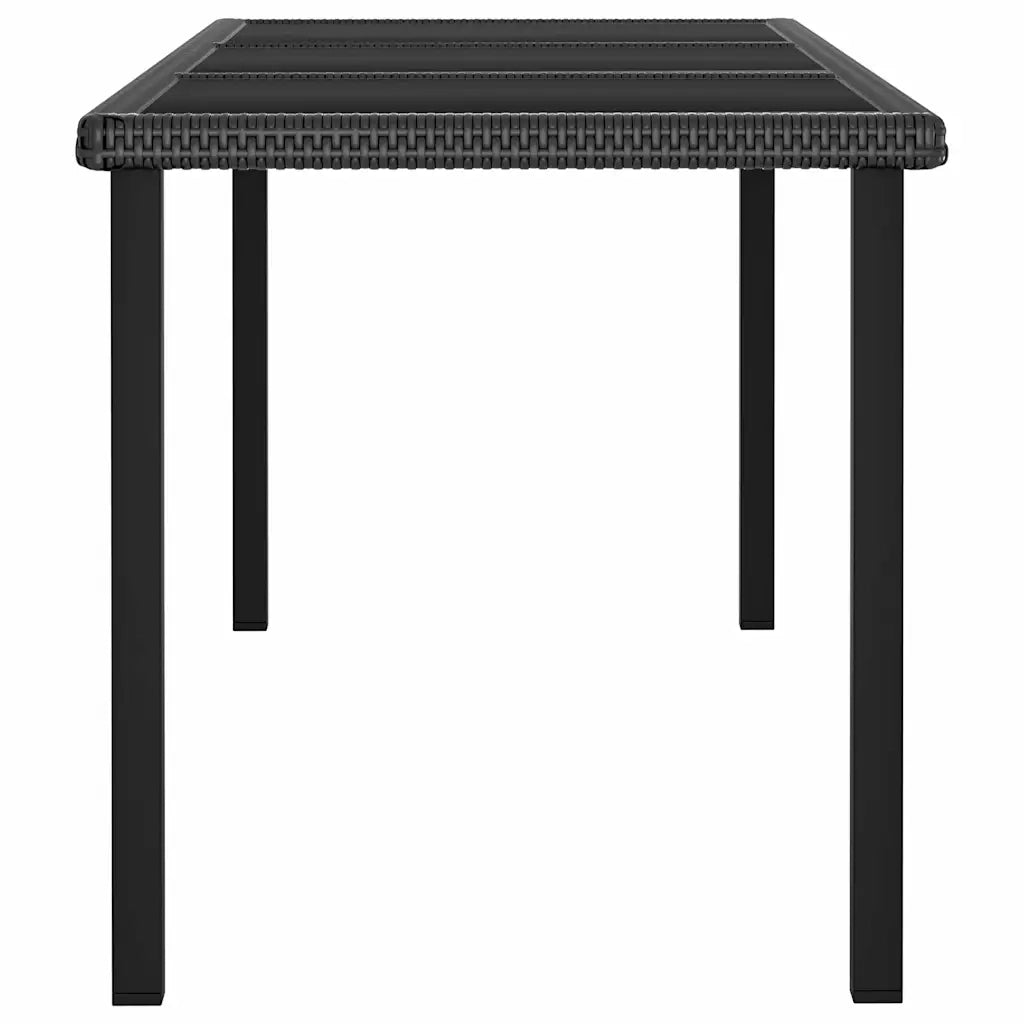 Set da Pranzo da Giardino 7 pz in Polyrattan Nero 3065709