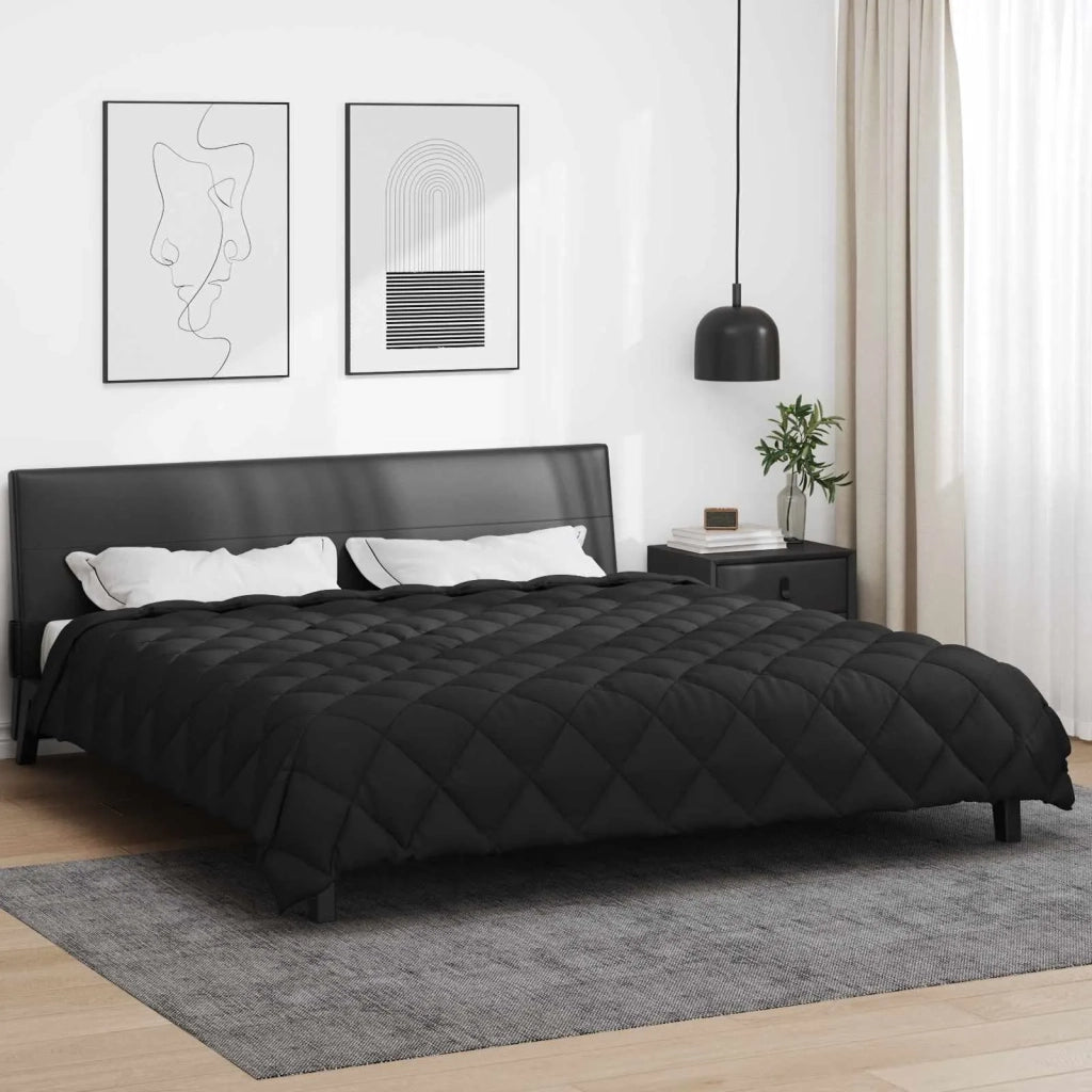 Duvet Invernale Nero 200 x 200 cm Microfibra 42025707