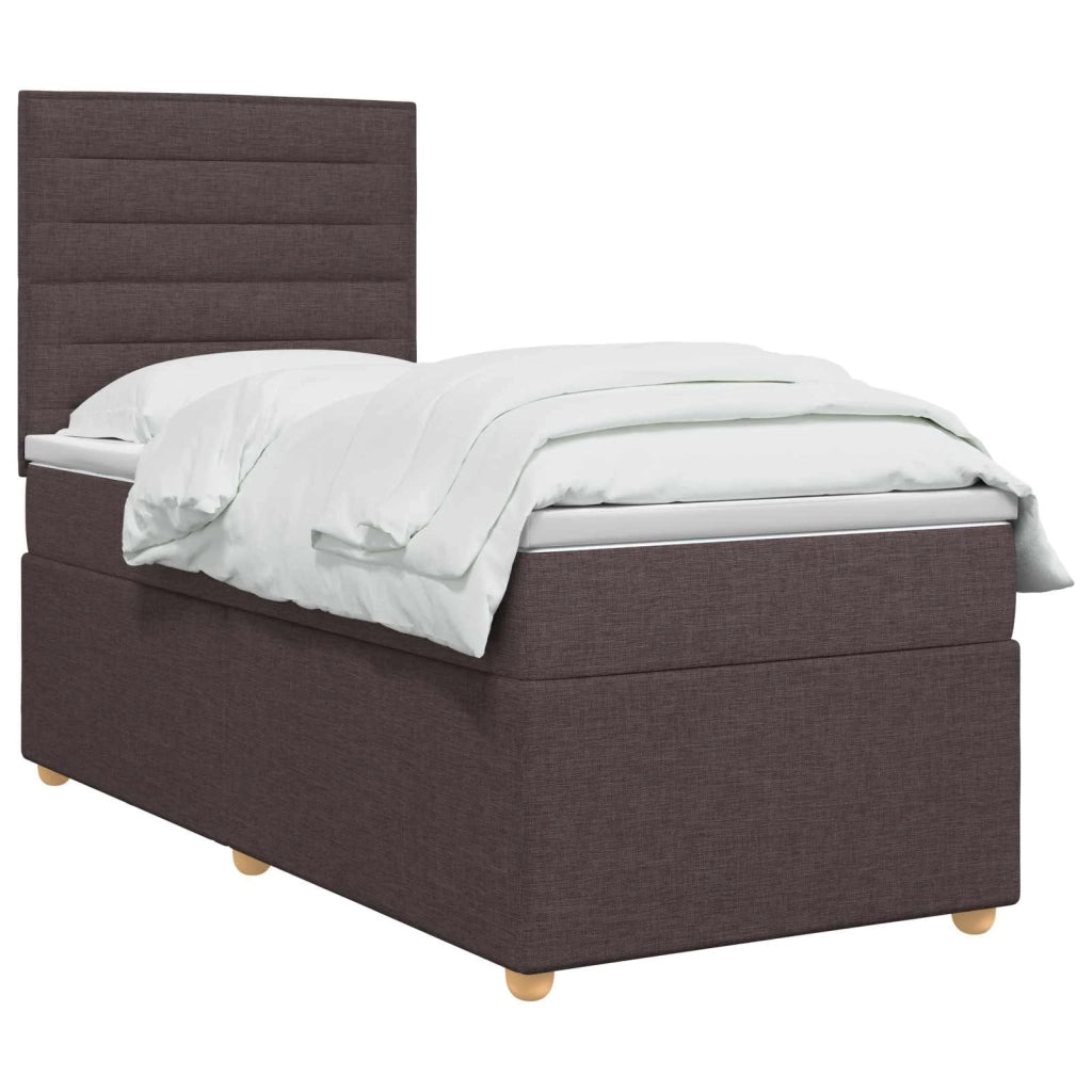 Letto box spring con materasso Marrone Scuro 90 x 200 cm 3455255