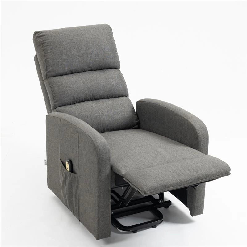 POLTRONA ALZAPERSONA LORENA CON UN MOTORE 1 TELECOMANDO 1 RECLINER ELETTRICO IN TESSUTO GRIGIO PROFONDA 50 CM