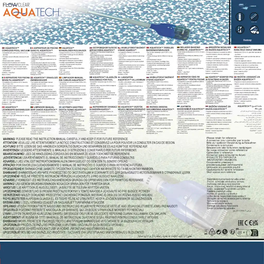 Bestway Aspiratore a Batteria per Piscina Flowclear AquaTech 93328