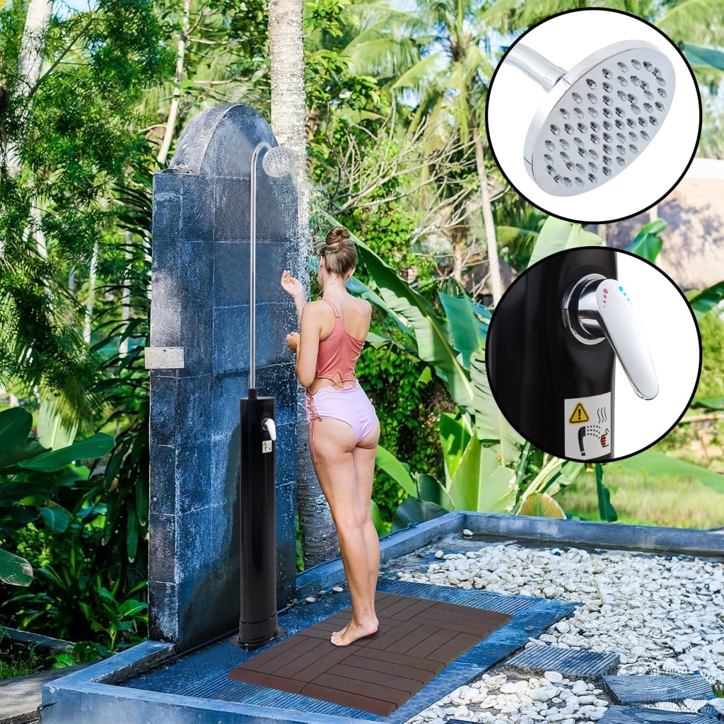 Doccia Solare da Giardino Ampend con Serbatoio da 18 Litri e Soffione Girevole - Nero casa.pro