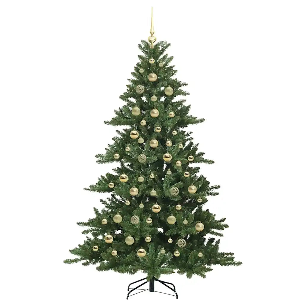 Albero di Natale Artificiale con Rami Pieghevoli Verde 210 cm