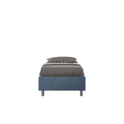 Letto Sommier imbottito Singolo 80x210 cm Azelia - Senza rete,Microfibra,Blu
