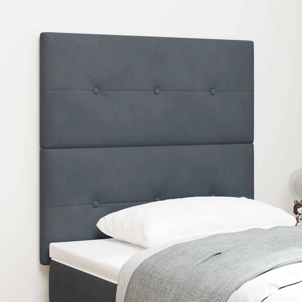 Testiera | Testata Grigio scuro 80 cm Velluto