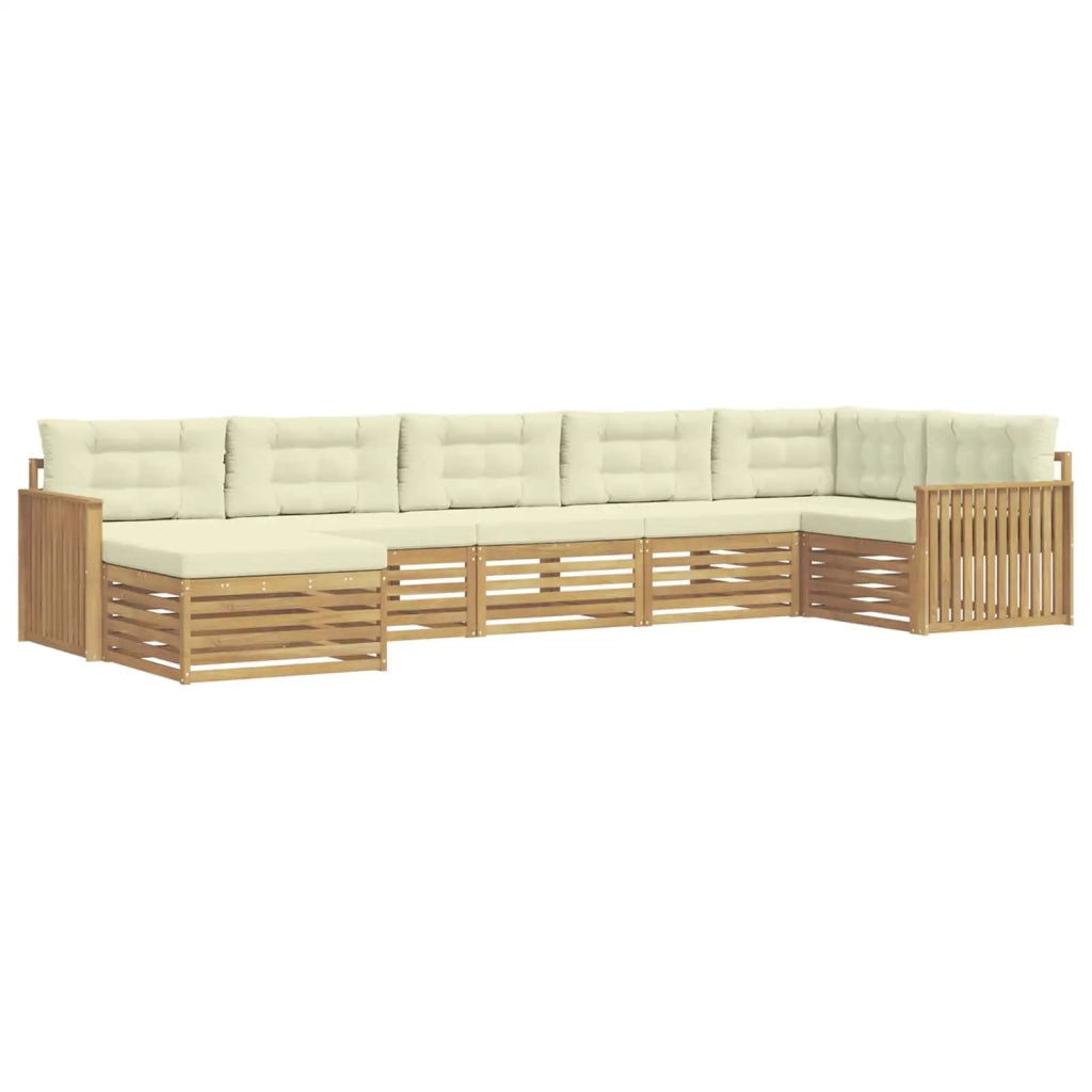 Set di divani da esterno 7 pz Bianco e Crema 3390840