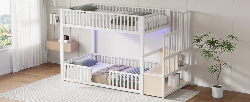 letto a castello mdf metallo bianco 90 x 200 cm