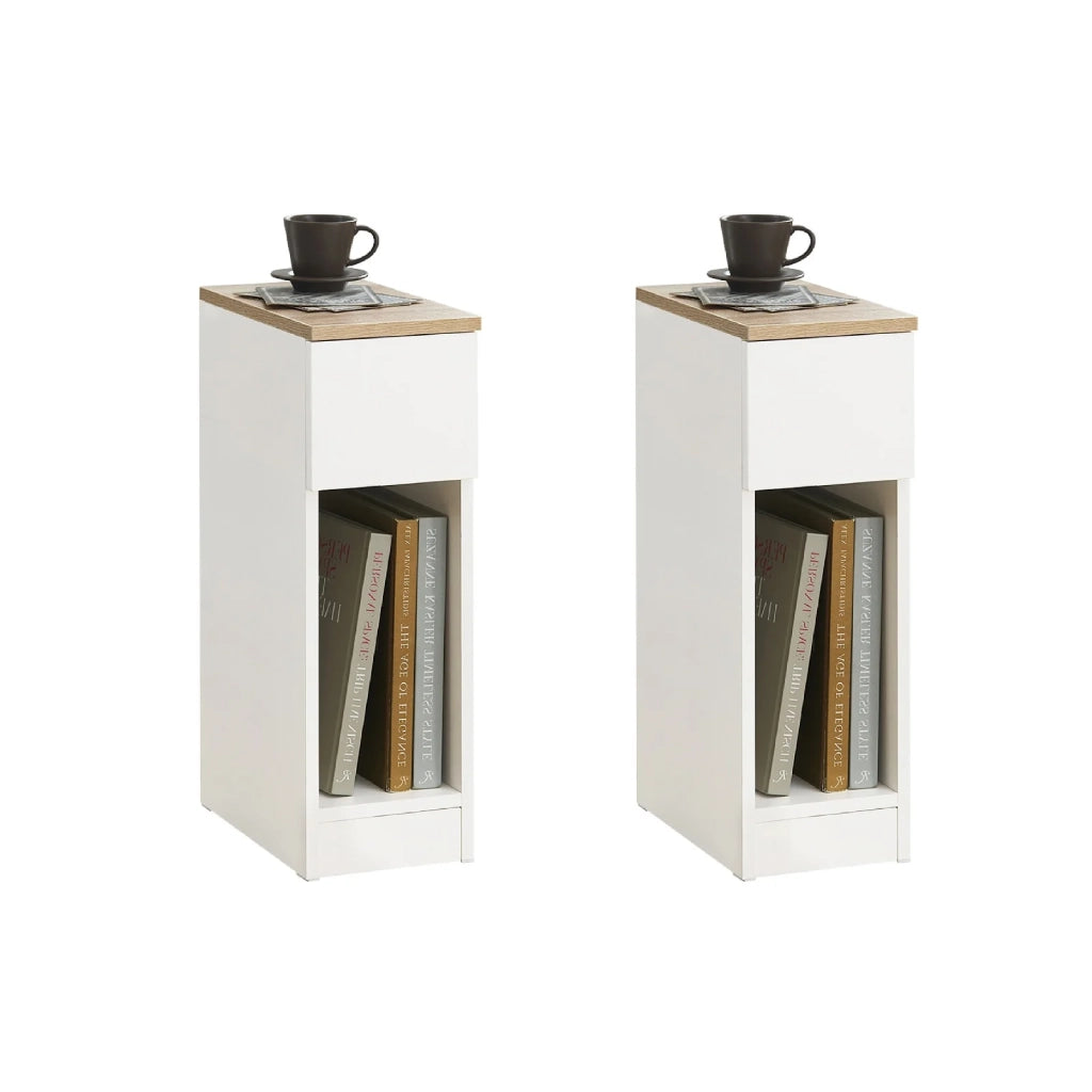 SET 2 Comodini 20x60x35 Cm Bianchi FBT111-WNx2